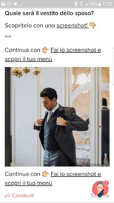 Fai lo screenshot e scopri il vestito dello sposo 14