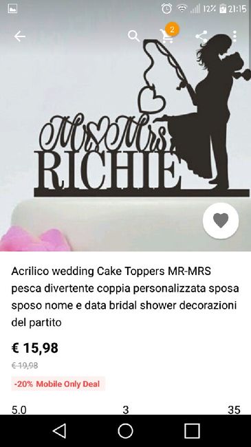  Cake topper sposo pescatore e cacciatore - 3