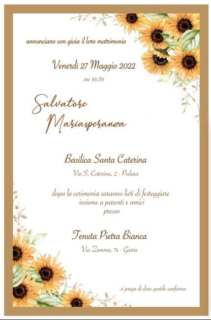 Partecipazioni tema girasole 🌻 4