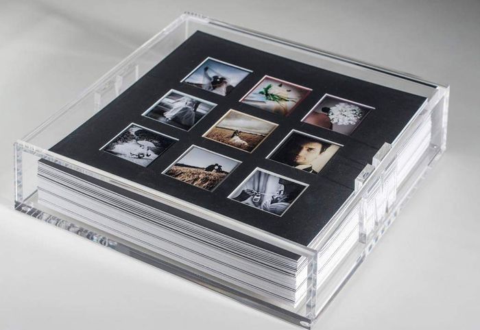 Teche per album fotografici e fotografie matrimoniali in plexiglass.