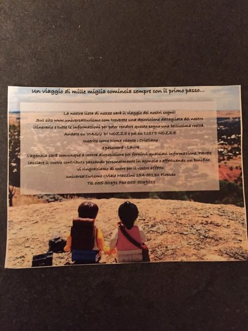 Bigliettini per viaggio di nozze nelle partecipazioni - 1