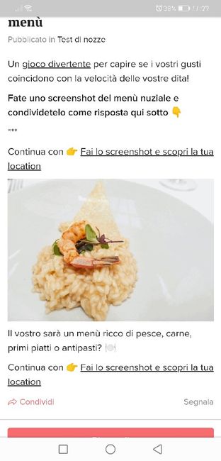 Fai lo screenshot e scopri il tuo menù - 1