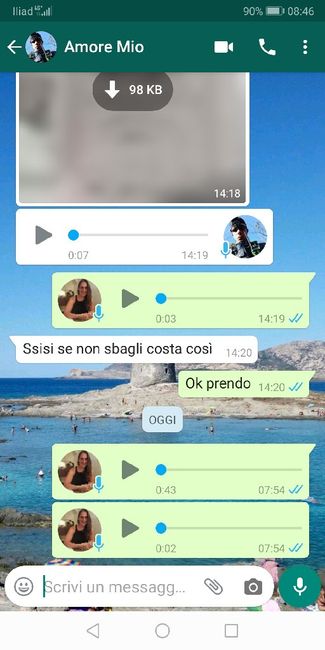 Condividi lo screenshot dell'ultimo messaggio che vi siete inviati 2