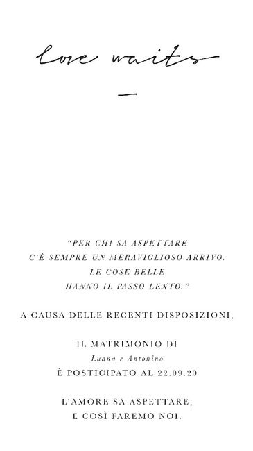 Come avete comunicato il cambio data del matrimonio? 2