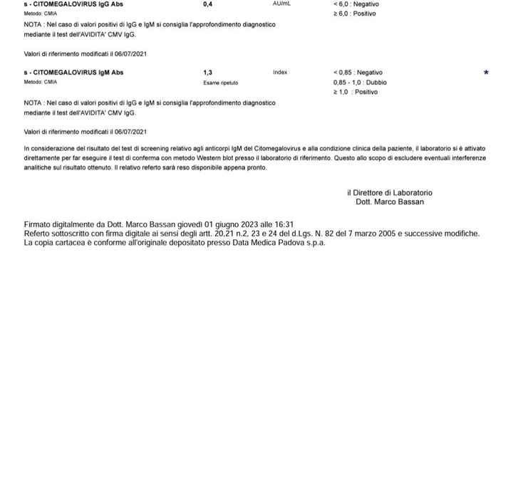 Cytomegalovirus primo trimestre - 2