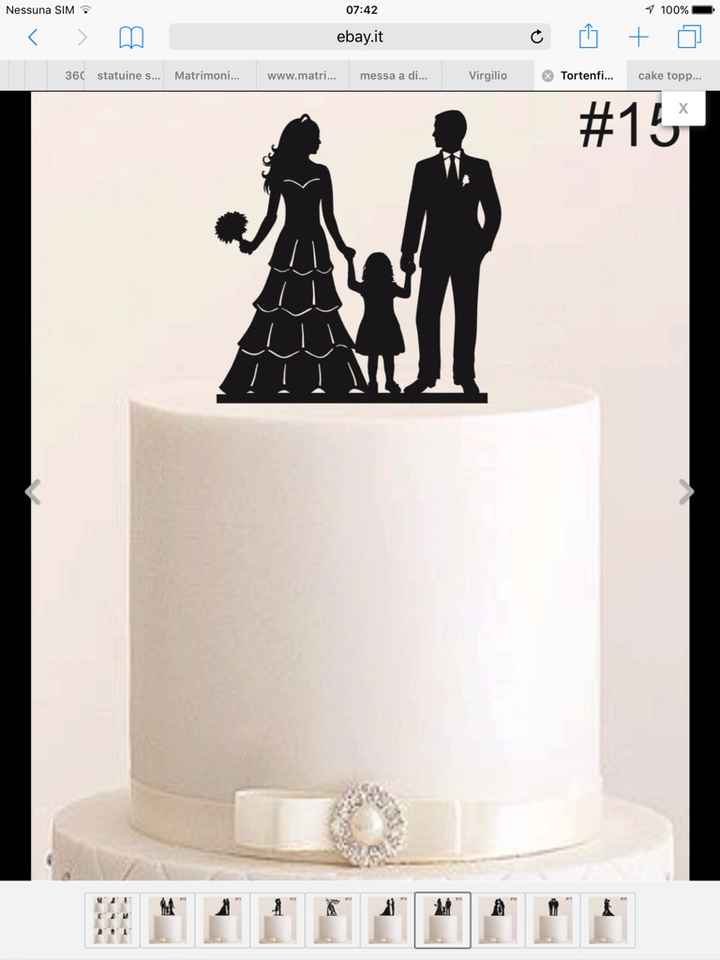Cake topper, sposi con bambini - 1