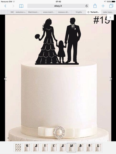 Cake topper, sposi con bambini - 1