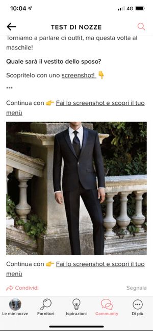 Fai lo screenshot e scopri il vestito dello sposo - 1