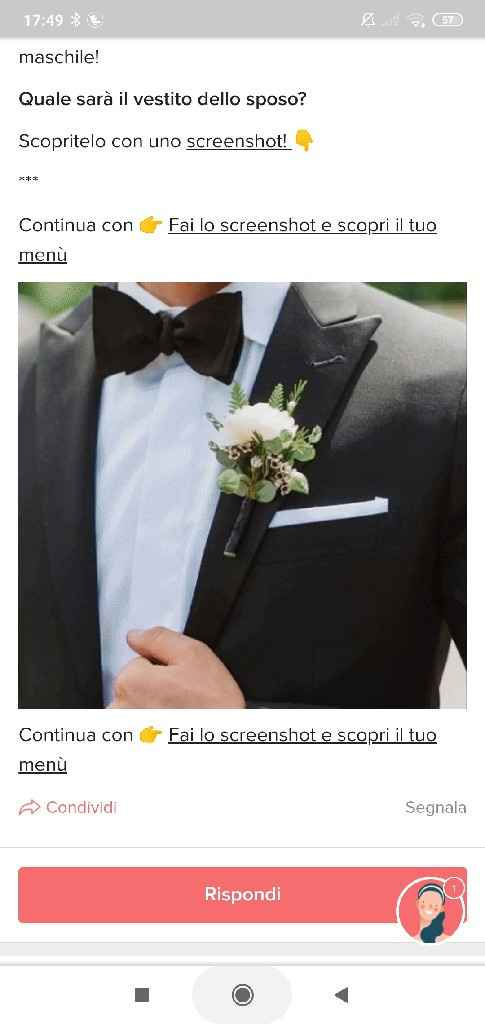 Fai lo screenshot e scopri il vestito dello sposo - 1