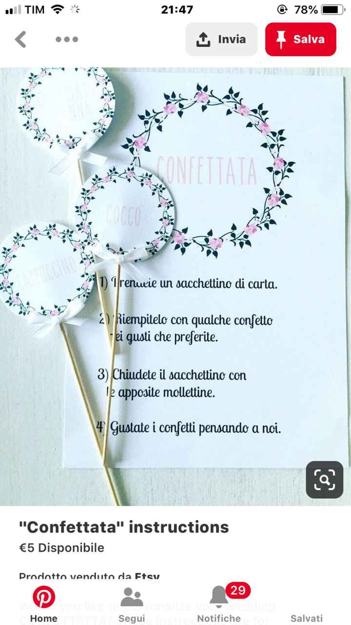 Cartoncini per confettata e tavoli - 1