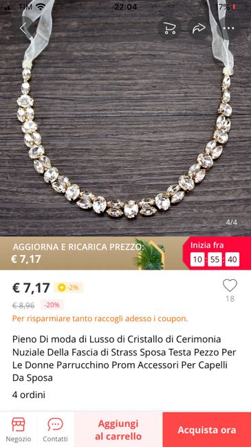 Fascia con brillanti per acconciatura - 4