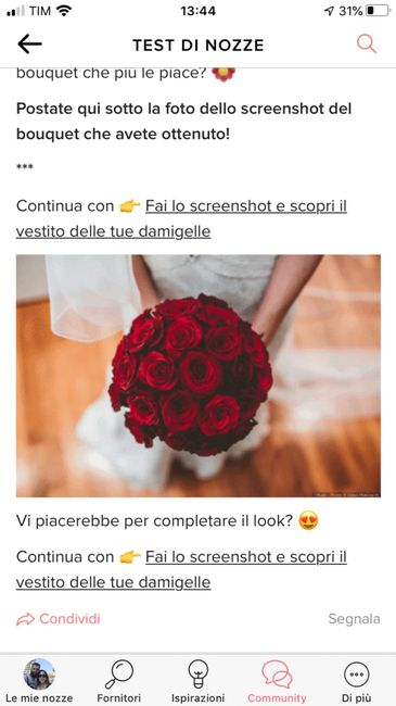 Fai lo screenshot e scopri il tuo bouquet 1