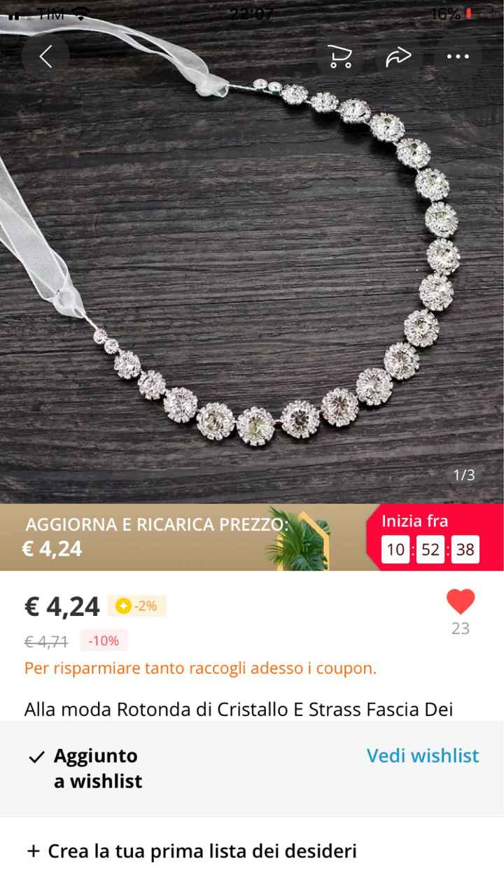 Fascia con brillanti per acconciatura - 1