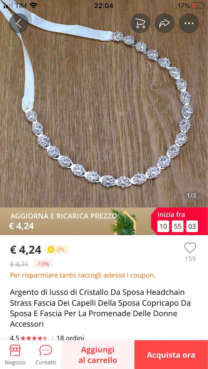 Fascia con brillanti per acconciatura - 3