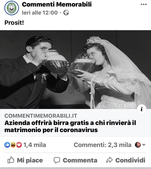 Birra 🍺 gratis se rimandi il matrimonio 🥰 1