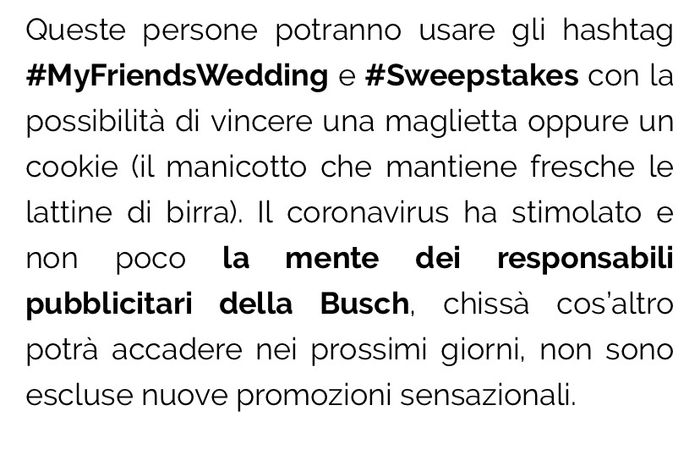 Birra 🍺 gratis se rimandi il matrimonio 🥰 5