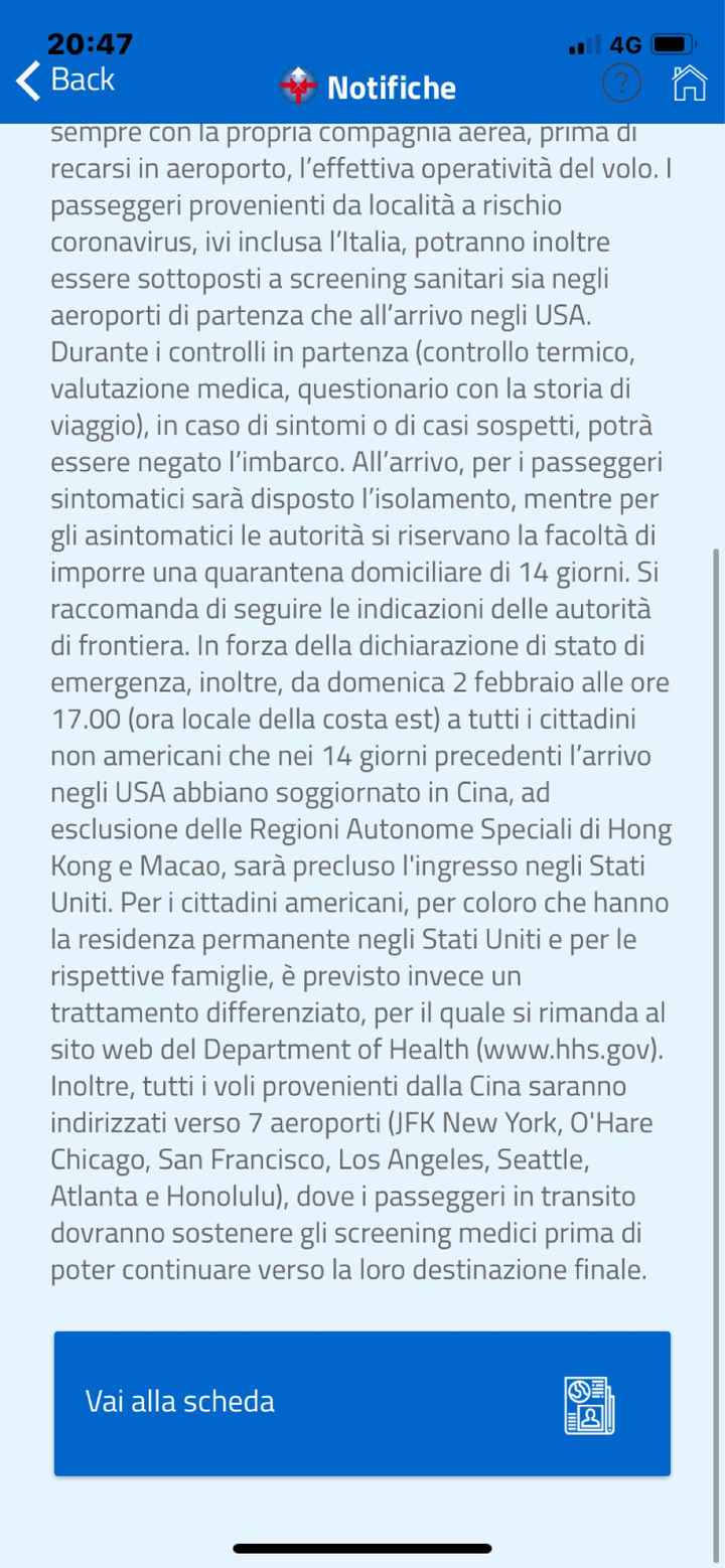Aggiornamento Farnesina voli usa - 1