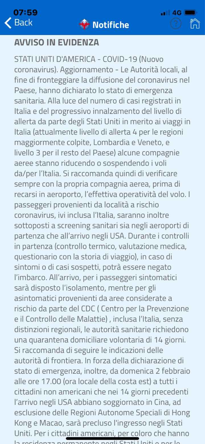 Aggiornamento Farnesina voli ny - 1