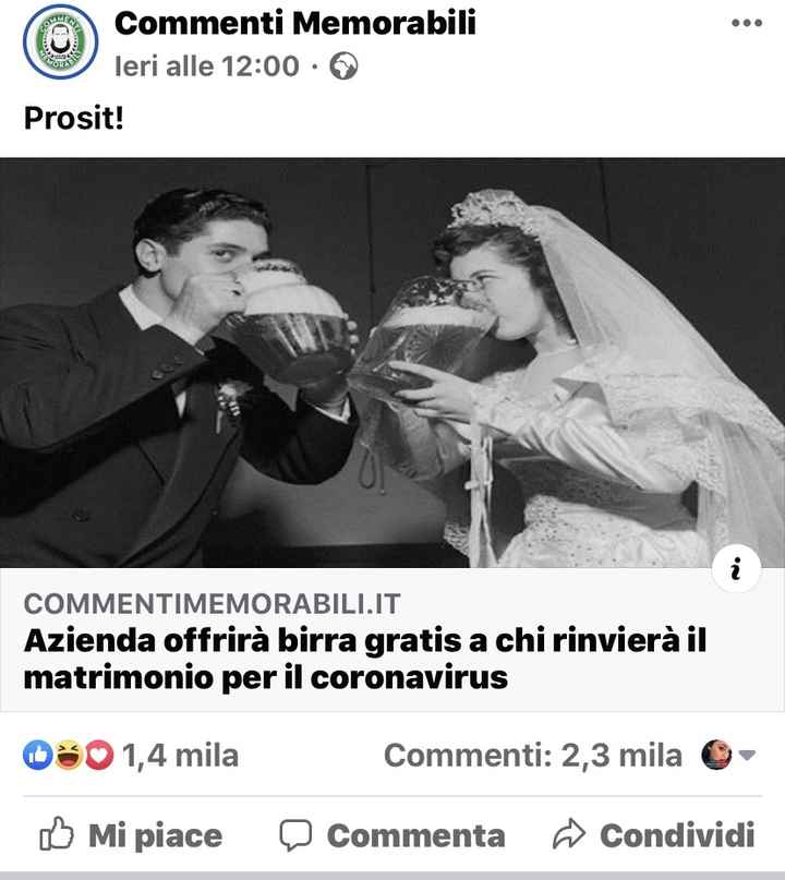 Birra 🍺 gratis se rimandi il matrimonio 🥰 - 1