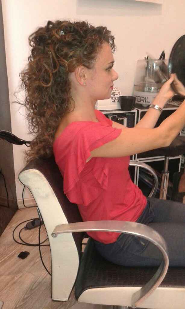 Prima prova  acconciatura... un semplicissimo semirracolto! che ve ne pare? - 1