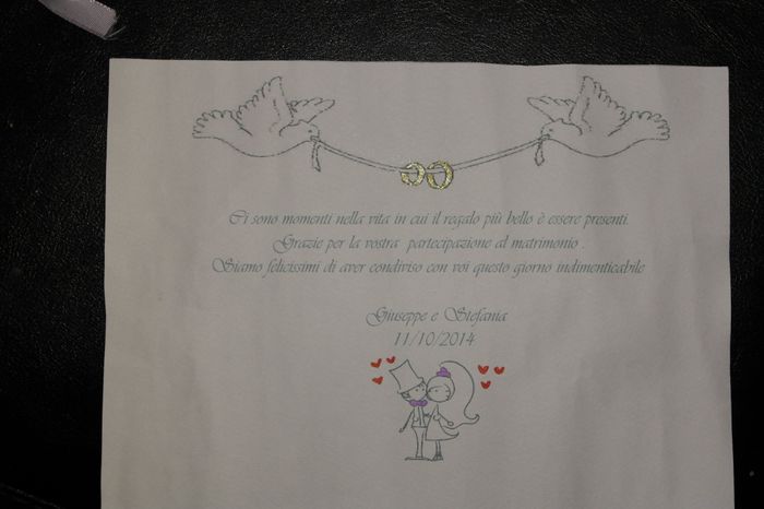 pergamena per ringraziare gli invitati 