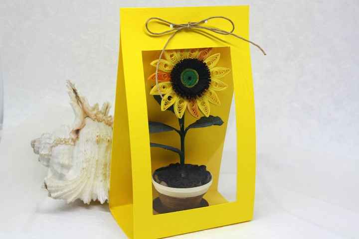 bomboniera segnaposto vasetto con girasole