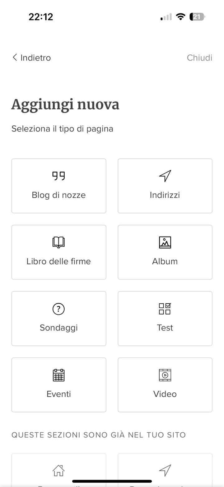 Difficoltà creazione pagine sito lista nozze e invitati - 1