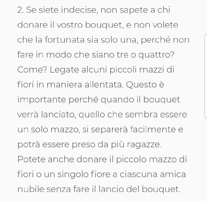 In cerca di idee per il lancio del bouquet 2