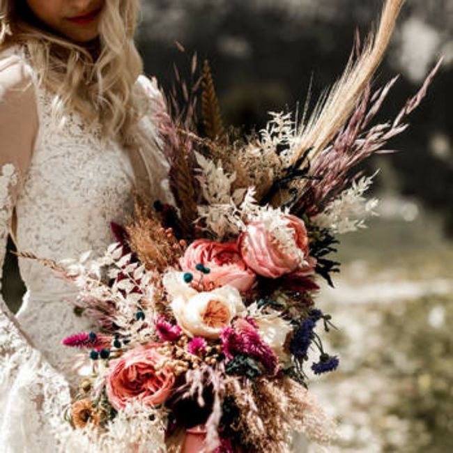 Fiori secchi nei decori e nel bouquet sposa - 2