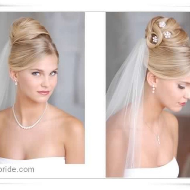 Chignon alto sposa e velo con calata - 2