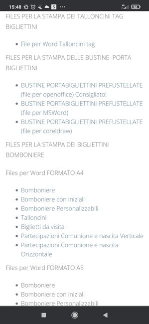 Bigliettini bomboniera. - 2