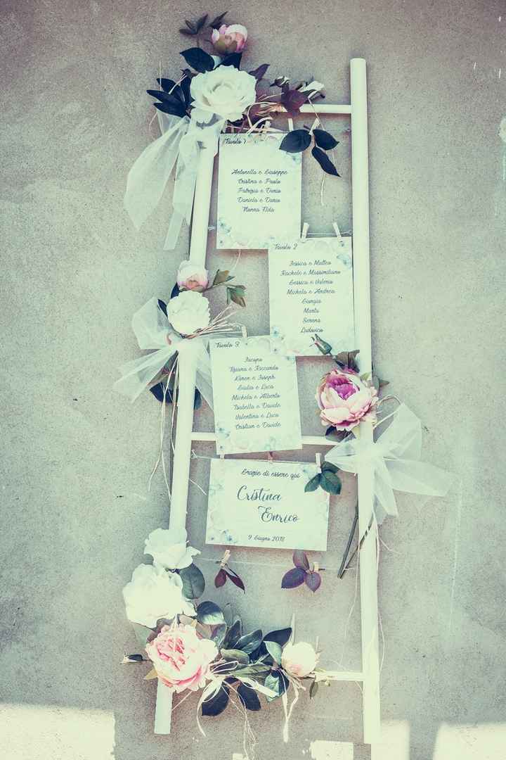 Tableu Scaletta in legno con peonie, tulle e paglia 😍