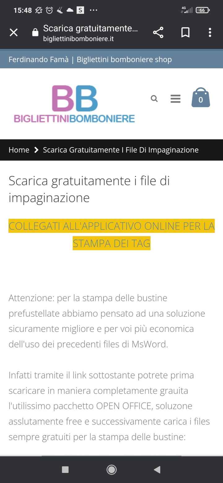 Bigliettini bomboniera. - 1