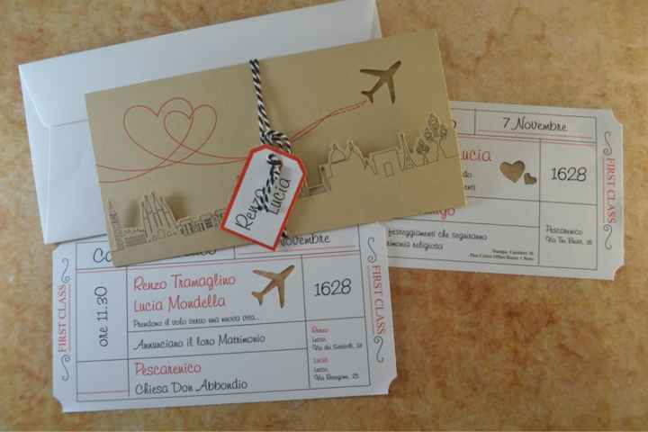 Partecipazione di matrimonio tema viaggio - 3