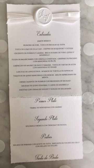 menù Boda