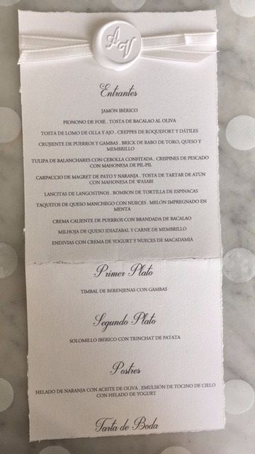 menù Boda