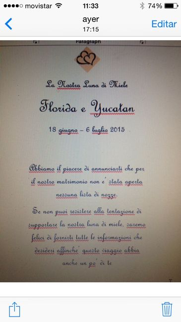 Lista nozze nelle partecipazioni - 1