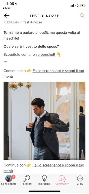 Fai lo screenshot e scopri il vestito dello sposo 8