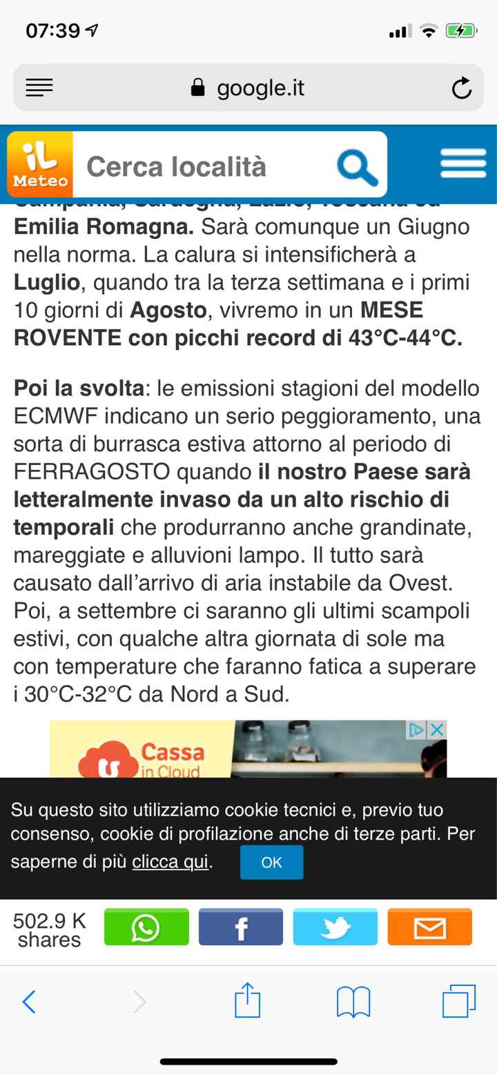 Meteo Settembre 2019 - 2