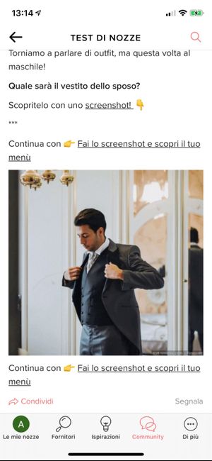 Fai lo screenshot e scopri il vestito dello sposo 26