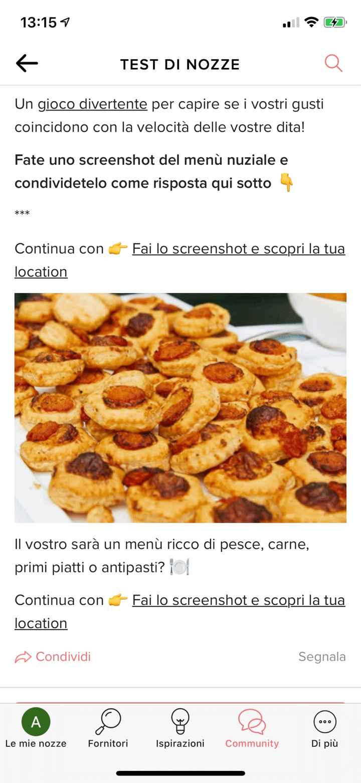 Fai lo screenshot e scopri il tuo menù - 1