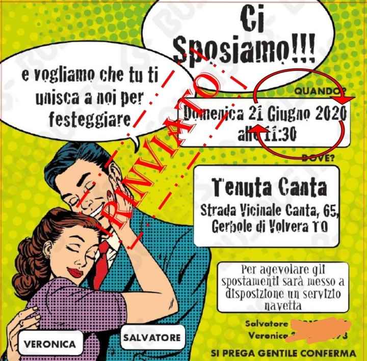 Annuncio ai parenti di nozze rinviate - 1