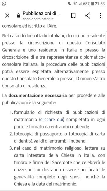 Iter burocratico e religioso per residenti in uk 1