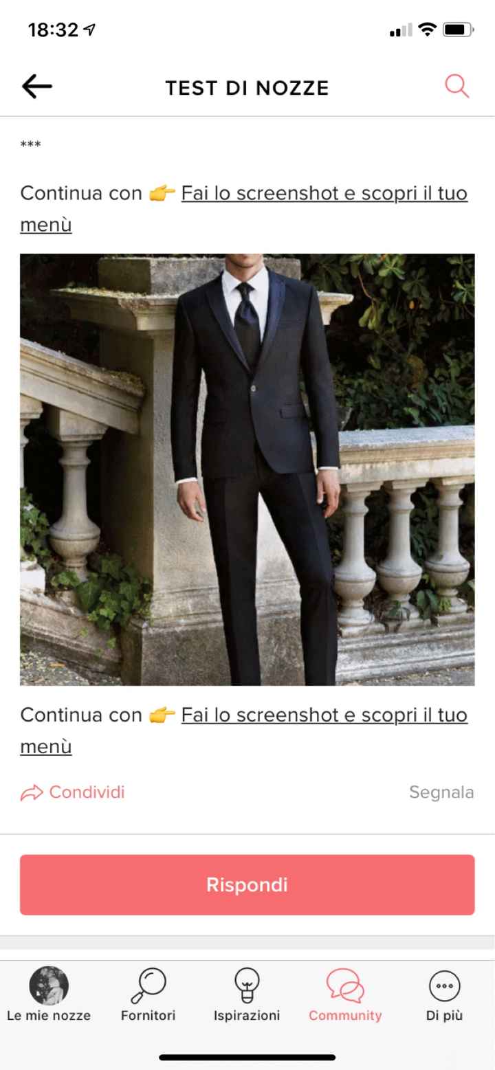 Fai lo screenshot e scopri il vestito dello sposo - 1