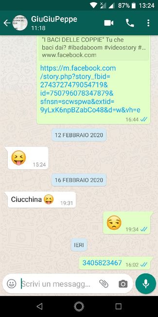 Condividi lo screenshot dell'ultimo messaggio che vi siete inviati - 1