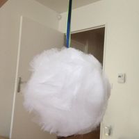Pompon tulle bianco