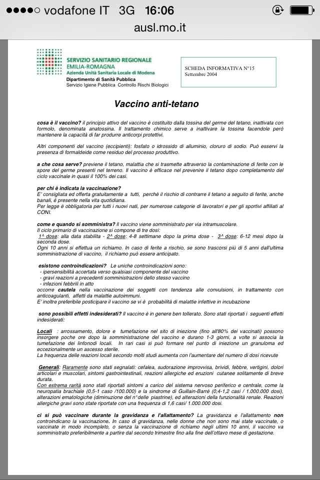 Vaccino tetano - 1