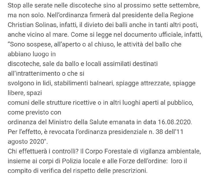 Nuova ordinanza ministro speranza sposa del 29.8.20 - 1