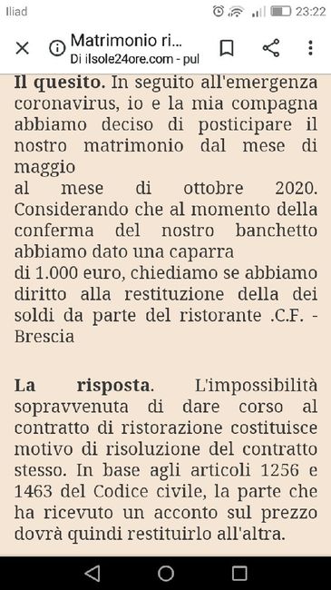 Matrimonio rimandato, consigli 1