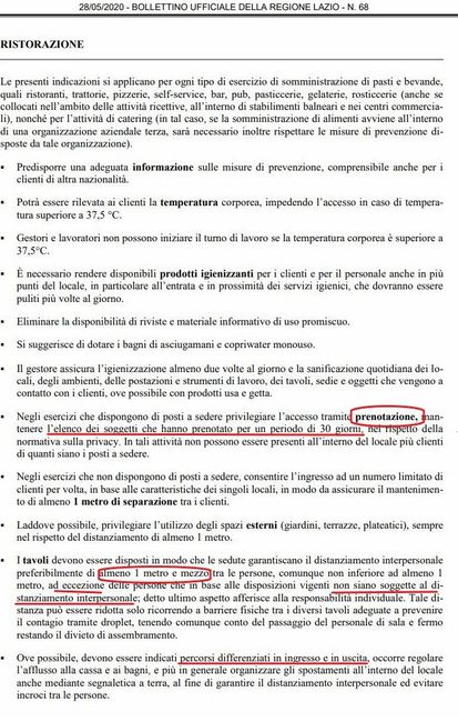 Informazioni e restrizioni attendibili per il Lazio 1